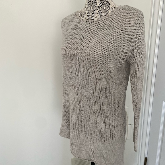 H&M asymmetrical knit woven tunic sweater worn once size XS oversized grey gray - Picture 2 of 5